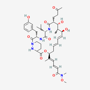 2e 4e 5 3s 6s 9r 10r 11s 12s 13e 15e 18s 10 12 Dihydroxy 3 3 Hydroxyphenyl Methyl 6 Isopropyl 11 Methyl 2 5 8 Tetraoxo 9 3 Oxobutyl 19 Oxa 1 4 7 25 Tetrazabicyclo 19 3 1 Pentacosa 13 15 Dien 18 Yl N Methoxy N Methyl Hexa 2 4 Dienamide