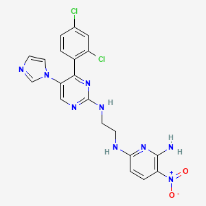 N2-(2-(4-(2,4-dichlorophenyl)-5-(1H-imidazol-1-yl)pyrimidin-2-ylamino)ethyl)-5-nitropyridine-2,6-diamine