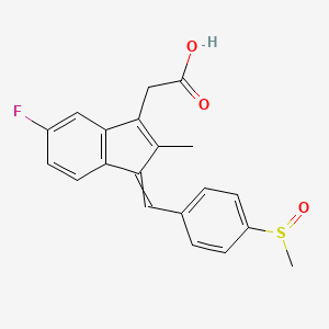 	(Z)-2-(3-(4-(methylsulfinyl)benzylidene)-6-fluoro-2-methyl-3H-inden-1-yl)acetic acid