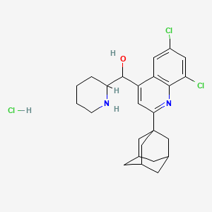 4-Quinolinemethanol, 6,8-dichloro-α-2-piperidinyl-2-tricyclo[3.3.1.13,7]dec-1-yl-, hydrochloride (1:1)