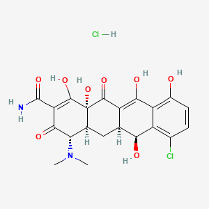 2-Naphthacenecarboxamide, 7-chloro-4-(dimethylamino)-1,4,4a,5,5a,6,11,12a-octahydro-3,6,10,12,12a-pentahydroxy-1,11-dioxo-, hydrochloride (1:1), (4S,4aS,5aS,6S,12aS)-