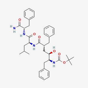 tert-butyl N-[(2S,3R,5R)-6-[[(2S)-1-[[(2S)-1-amino-1-oxo-3-phenylpropan-2-yl]amino]-4-methyl-1-oxopentan-2-yl]amino]-5-benzyl-3-hydroxy-6-oxo-1-phenylhexan-2-yl]carbamate