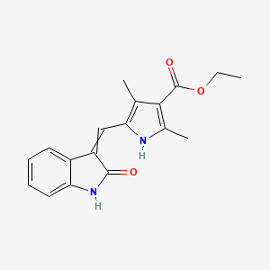 5-[(1,2-dihydro-2-oxo-3H-indol-3-ylidene)methyl]-2,4-dimethyl-1H-pyrrole-3-carboxylic acid, ethyl ester