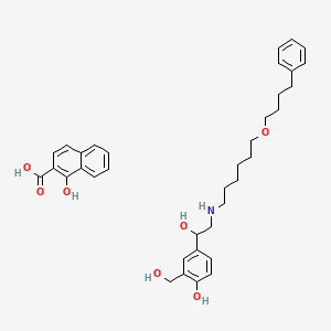 4-hydroxy-α1-[[[6-(4-phenylbutoxy)hexyl]amino]methyl]-1,3-benzenedimethanol with 1-hydroxy-2-naphthalenecarboxylic acid(1:1)