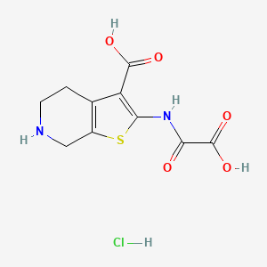 Thieno[2,3-c]pyridine-3-carboxylic acid, 2-[(carboxycarbonyl)amino]-4,5,6,7-tetrahydro-, hydrochloride (1:1)