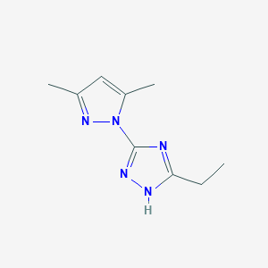 4H-1,2,4-Triazole, 3-ethyl-5-(3,5-dimethyl-1-pyrazolyl)- | C9H13N5 ...