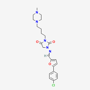 2,4-Imidazolidinedione, 1-[[[5-(4-chlorophenyl)-2-furanyl]methylene]amino]-3-[4-(4-methyl-1-piperazinyl)butyl]-