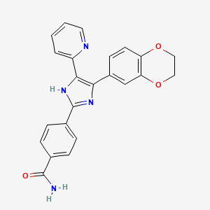 4-[4-(2,3-dihydro-1,4-benzodioxin-6-yl)-5-pyridin-2-yl-1H-imidazol-2-yl]benzamide