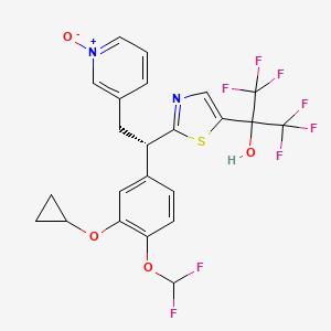 S 3 2 3 Cyclopropoxy 4 Difluoromethoxy Phenyl 2 5 1 1 1 3 3 3 Hexafluoro 2 Hydroxypropan 2 Yl Thiazol 2 Yl Ethyl Pyridine 1 Oxide C23h18f8n2o4s Pubchem
