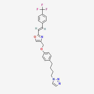 (E)-1-(4-(4-((2-(4-(trifluoromethyl)styryl)oxazol-4-yl)methoxy)phenyl)butyl)-1H-1,2,3-triazole