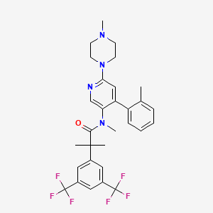 2-[3,5-bis(trifluoromethyl)phenyl]-N,2-dimethyl-N-[4-(2-methylphenyl)-6-(4-methylpiperazin-1-yl)pyridin-3-yl]propanamide