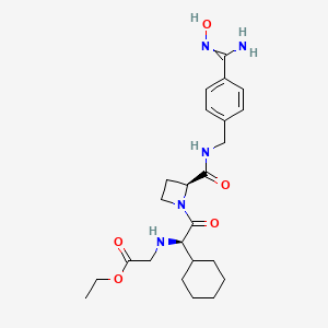 	ethyl 2-[[(1R)-1-cyclohexyl-2-[(2S)-2-[[4-[(Z)-N'-hydroxycarbamimidoyl]phenyl]methylcarbamoyl]azetidin-1-yl]-2-oxoethyl]amino]acetate