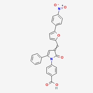 4-[(3E)-3-[[5-(4-Nitrophenyl)furan-2-yl]methylidene]-2-oxo-5-phenyl-2,3-dihydro-1H-pyrrol-1-yl]benzoic acid