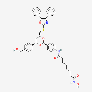 N1-(4-((2R,4R,6S)-4-(((4,5-diphenyloxazol-2-yl)thio)methyl)-6-(4-(hydroxymethyl)phenyl)-1,3-dioxan-2-yl)phenyl)-N8-hydroxyoctanediamide