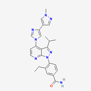 Benzamide, 3-ethyl-4-[3-(1-methylethyl)-4-[4-(1-methyl-1H-pyrazol-4-yl)-1H-imidazol-1-yl]-1H-pyrazolo[3,4-b]pyridin-1-yl]-.png