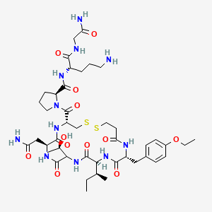 Glycinamide, O-ethyl-N-(3-mercapto-1-oxopropyl)-D-tyrosyl-L-isoleucyl-L-threonyl-L-asparaginyl-L-cysteinyl-L-prolyl-L-ornithyl-, cyclic (1→5)-disulfide