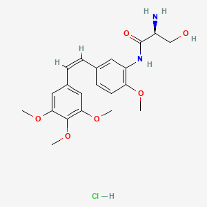 (2S)-2-amino-3-hydroxy-N-[2-methoxy-5-[(Z)-2-(3,4,5-trimethoxyphenyl)ethenyl]phenyl]propanamide