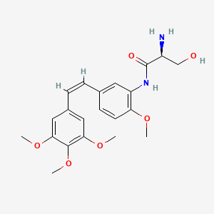 (2S)-2-amino-3-hydroxy-N-[2-methoxy-5-[(Z)-2-(3,4,5-trimethoxyphenyl)ethenyl]phenyl]propanamide