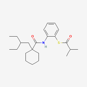 	S-2-(1-(2-ethylbutyl)cyclohexanecarboxamido)phenyl 2-methylpropanethioate