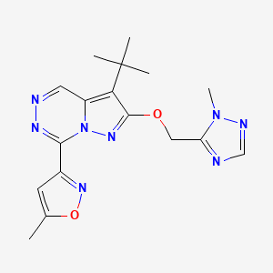 Pyrazolo[1,5-d][1,2,4]triazine, 3-(1,1-dimethylethyl)-7-(5-methyl-3-isoxazolyl)-2-[(1-methyl-1H-1,2,4-triazol-5-yl)methoxy]-