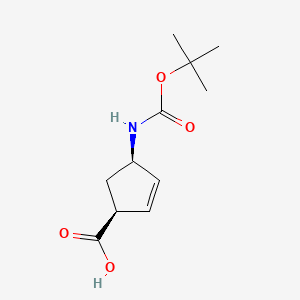 (1S,4R)-4-((tert-Butoxycarbonyl)amino)cyclopent-2-enecarboxylic acid