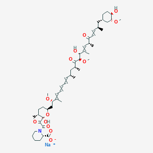 2-Piperidinecarboxylic acid, 1-[oxo[tetrahydro-2-hydroxy-6-[14-hydroxy-22-(4-hydroxy-3-methoxycyclohexyl)-2,13-dimethoxy-3,9,11,15,17,21-hexamethyl-12,18-dioxo-3,5,7,15,19-docosapentaenyl]-3-methyl-2H-pyran-2-yl]acetyl]-, monosodium salt, [2R-[2α,2(S*),3α