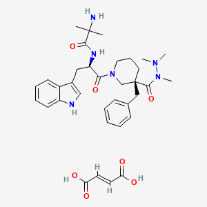 3-Piperidinecarboxylic acid, 1-(2-methylalanyl-D-tryptophyl)-3-(phenylmethyl)-, trimethylhydrazide, (3R)-, (2E)-2-butenedioate (1:1) (9CI)