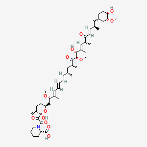 2-Piperidinecarboxylic acid, 1-[oxo[tetrahydro-2-hydroxy-6-[14-hydroxy-22-(4-hydroxy-3-methoxycyclohexyl)-2,13-dimethoxy-3,9,11,15,17,21-hexamethyl-12,18-dioxo-3,5,7,15,19-docosapentaenyl]-3-methyl-2H-pyran-2-yl]acetyl]-, monosodium salt, [2R-[2α,2(S*),3α