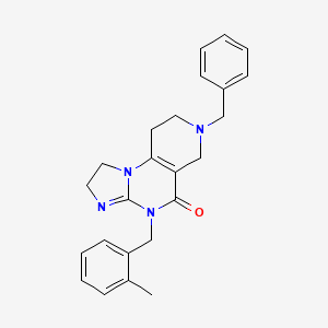 7-Benzyl-4-(2-methylbenzyl)-1,2,6,7,8,9-hexahydroimidazo[1,2-A]pyrido[3,4-E]pyrimidin-5(4H)-one.png