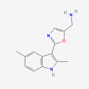 [2-(2,5-dimethyl-1H-indol-3-yl)-1,3-oxazol-5-yl]methanamine | C14H15N3O ...