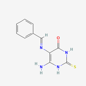 6-Amino-2,3-dihydro-5-[(phenylmethylene)amino]-2-4(1H)-pyrimidineone