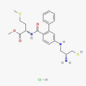 	4-[2(R)-amino-3-mercaptopropyl]amino-2-phenylbenzoyl-(S)-methionine methyl ester hydrochloride