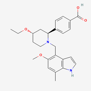 4-[(2S,4S)-4-Ethoxy-1-[(5-methoxy-7-methyl-1H-indol-4-yl)methyl]piperidin-2-yl]benzoic acid.png
