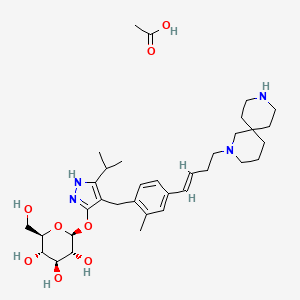 Acetic acid;(2S,3R,4S,5S,6R)-2-[[4-[[4-[(E)-4-(2,9-diazaspiro[5.5]undecan-2-yl)but-1-enyl]-2-methylphenyl]methyl]-5-propan-2-yl-1H-pyrazol-3-yl]oxy]-6-(hydroxymethyl)oxane-3,4,5-triol.png