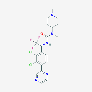 3-[(1R)-1-(2,3-Dichloro-4-pyrazin-2-ylphenyl)-2,2,2-trifluoroethyl]-1-methyl-1-(1-methylpiperidin-4-yl)urea.png