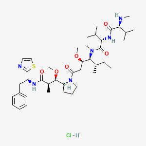 L-Valinamide, N-methyl-L-valyl-N-[(1S,2R)-2-methoxy-4-[(2S)-2-[(1R,2R)-1-methoxy-2-methyl-3-oxo-3-[[(1S)-2-phenyl-1-(2-thiazolyl)ethyl]amino]propyl]-1-pyrrolidinyl]-1-[(1S)-1-methylpropyl]-4-oxobutyl]-N-methyl-, hydrochloride (1:1)