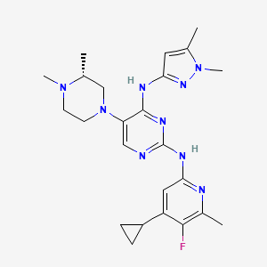 2-N-(4-cyclopropyl-5-fluoro-6-methylpyridin-2-yl)-5-[(3R)-3,4-dimethylpiperazin-1-yl]-4-N-(1,5-dimethylpyrazol-3-yl)pyrimidine-2,4-diamine.png