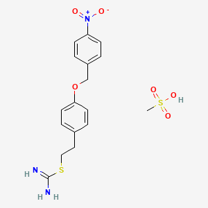 	methanesulfonic acid;2-[4-[(4-nitrophenyl)methoxy]phenyl]ethyl carbamimidothioate