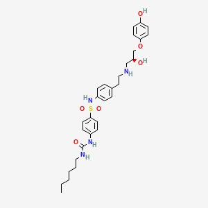 	4-[[(Hexylamino)carbonyl]amino]-N-[4-[2-[[(2S)-2-hydroxy-3-(4-hydroxyphenoxy)propyl]amino]ethyl]phenyl]-benzenesulfonamide