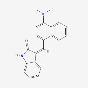 3-[[4-(dimethylamino)-1-naphthalenyl]methylene]-1,3-dihydro-2H-indol-2-one