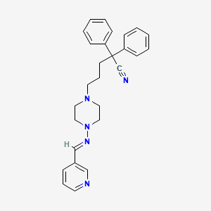 2,2-diphenyl-5-[4-(pyridin-3-ylmethylideneamino)piperazin-1-yl]pentanenitrile