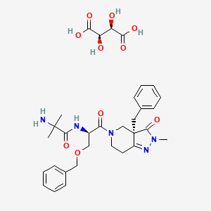 2-Amino-N-[(1R)-2-[(3aR)-2,3,3a,4,6,7-hexahydro-2-methyl-3-oxo-3a-(phenylmethyl)-5H-pyrazolo[4,3-c]pyridin-5-yl]-2-oxo-1-propanamide (2R,3R)-2,3-dihydroxybutanedioate,