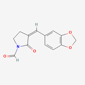 (Z)-3-(benzo[d][1,3]dioxol-5-ylmethylene)-2-oxopyrrolidine-1-carbaldehyde