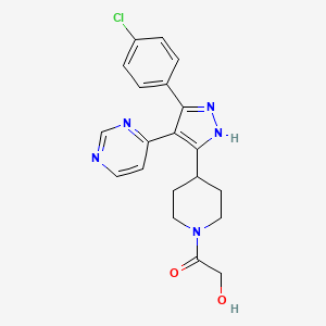 	3-[N-(2-Hydroxyacetyl)-4-piperidyl]-4-(4-pyrimidinyl)-5-(4-chlorophenyl)pyrazole