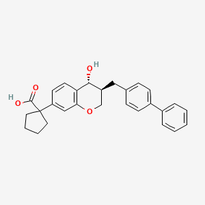 1-((3S,4R)-3-([1,1'-biphenyl]-4-ylmethyl)-4-hydroxychroman-7-yl)cyclopentane-1-carboxylic acid