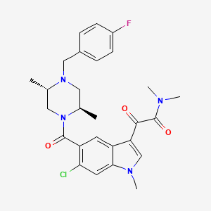 1H-Indole-3-acetamide, 6-chloro-5-[[(2R,5S)-4-[(4-fluorophenyl)methyl]-2,5-dimethyl-1-piperazinyl]carbonyl]-N,N,1-trimethyl-α-oxo-