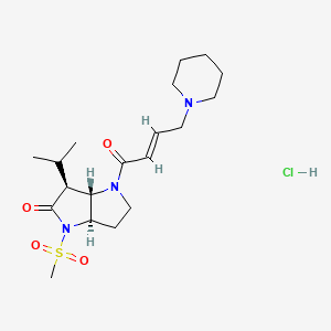 (3s,3as,6ar)-3-isopropyl-1-(methanesulfonyl)-4-[4-(1-piperidinyl)-2(e)-butenoyl]perhydropyrrolo[3,2b]pyrrol-2(1h)-one hydrochloride