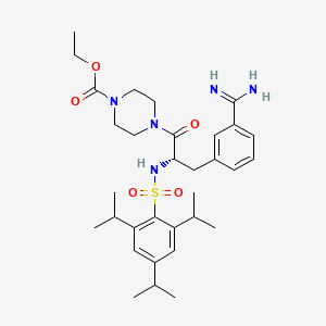 1-Piperazinecarboxylic acid, 4-[(2S)-3-[3-(aminoiminomethyl)phenyl]-1-oxo-2-[[[2,4,6-tris(1-methylethyl)phenyl]sulfonyl]amino]propyl]-, ethyl ester