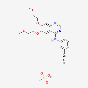 4-Quinazolinamine, N-(3-ethynylphenyl)-6,7-bis(2-methoxyethoxy)-, methanesulfonate (1:1)