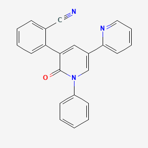 	2-(2-oxo-1-phenyl-5-pyridin-2-ylpyridin-3-yl)benzonitrile